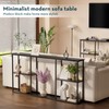 WOHOMO Black Console Table,3-Tier Small Entryway Table,Long Sofa Table for