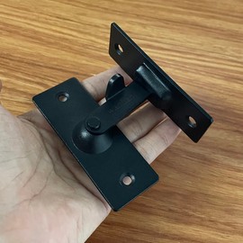WANLIAN Barn Door Lock 90 Degree Black Large Stainless Steel Sliding barn Door Latch and Catches Right Angle Lock Flip Door Lock Curved Door Buckle