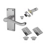 Golden Grace Victorian Scroll Door Handles Latch in Satin Brushed
