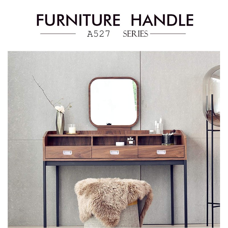 XMHF Recessed Type Furniture Wardrobe Drawer Pull Handle Silver Flat