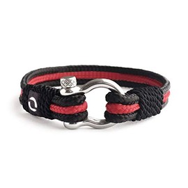 Mens Rope Bracelet - Stainless Steel Silver Shackle, Extremely Durable and Scratch Resistant Waterproof Paracord, Handmade, Nautical Wristband for Men, 8 7 inch, Rope