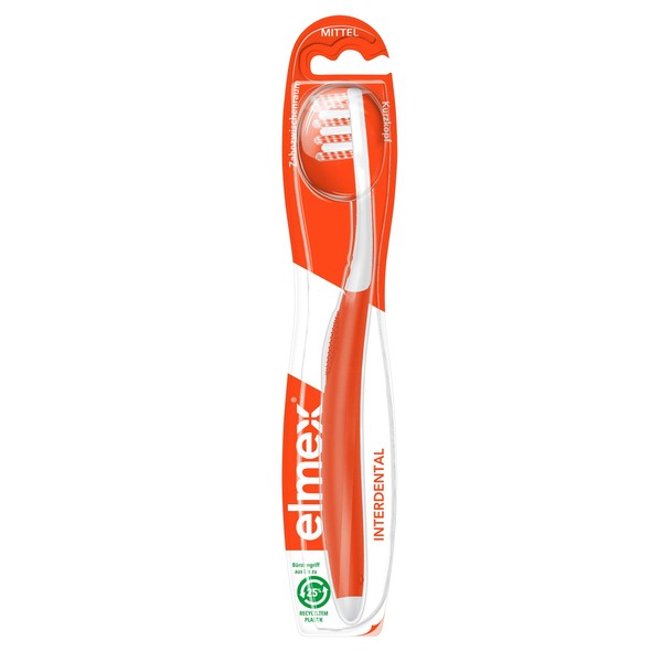 elmex Interdental Toothbrush Medium 1 Piece Toothbrush for Thorough Cleaning of Interdental Spaces