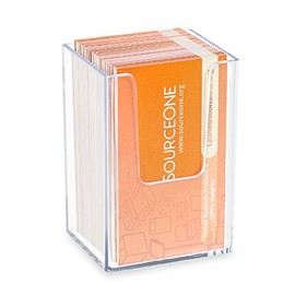 SOURCEONE.ORG Premium Clear Acrylic Single Pocket Vertical Business Card Holder