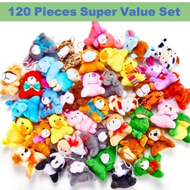 Ribyonten 72 Pack Mini Stuffed Animals,Small Stuffed Animal Party Favors for Kids,Classroom Rewards,Carnival Prizes,School Gifts,Claw Machine Filler,Keychain Decoration