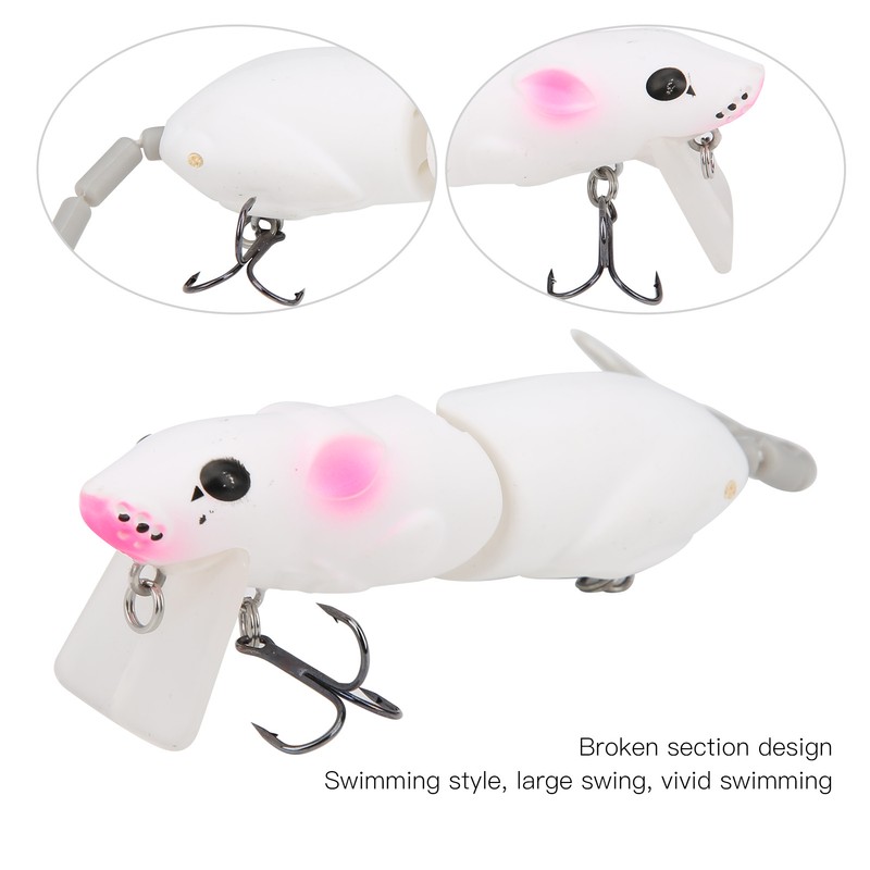 Artificial Simulation Mouse Shape Lure Bait Fishing Accessories with Treble