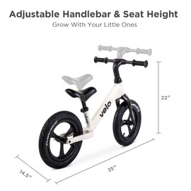 Yvolution Sport Lightweight Balance Bike, Y Velo Pro Learn to Bikes No Pedal Training Bicycle for Kids Age 3, 4, 5 Years Old with Adjustable Handlebar and Seat, 12" Air Tires