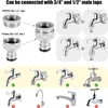 Brass Hose Tap Connector Adapter, 3/4 Inch and 1/2 Inch