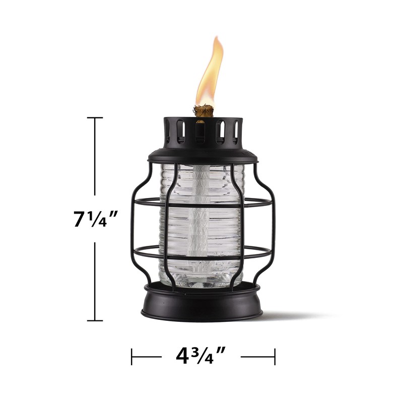 TIKI Tabletop Metal Torch Lanterns, 2-Pack – Stylish Outdoor Tabletop