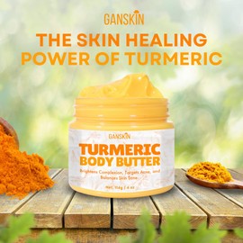 Turmeric Face Cream – All Natural Skin Brightening Lotion – Turmeric Whipped Body Butter for Dark Spots, Hyperpigmentation – Turmeric Skincare Cleanses, Fights Acne, Evens Tone, Scars, Sun Damage