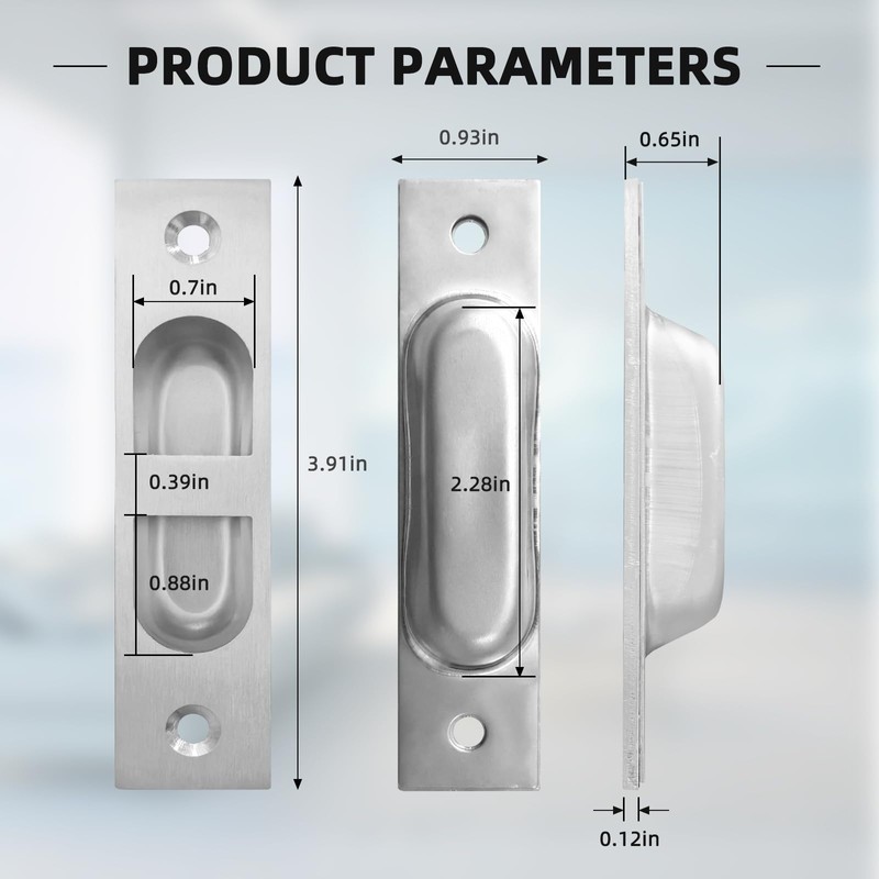 Fihatokus 4 Inch Pocket Door Edge Pull, 304 Stainless Steel