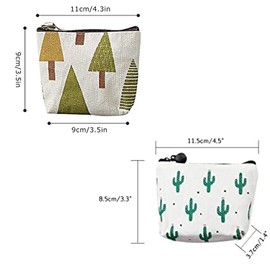 Pack of 8 Mini Purse Bags, Small Mini Canvas Purse with Zip, Cute Canvas Wallet, Makeup Bag, Coin Bags, for Cosmetic Key Chains, Coins, Money Cards (8 Styles), multicoloured, Suitcase set