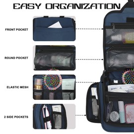 Goloni 10-Compartment Hanging Travel Toiletry Bag for Men & Women - Large Makeup & Toiletries Organizer with Smooth Zippers,XXL Swivel Metal Hook - Perfect for Travel, Camping, and Daily Use