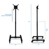 Mount-It! Mobile TV Stand with Locking Wheels | Adjustable Height