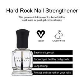Deborah Lippmann Deborah Lippmann Hard Rock Base and Top Coat | Promotes Healthy Growth for Soft Nails | Diamond Powder Strengthens and Protects Nail Polish | Clear, 50 Fl. Oz