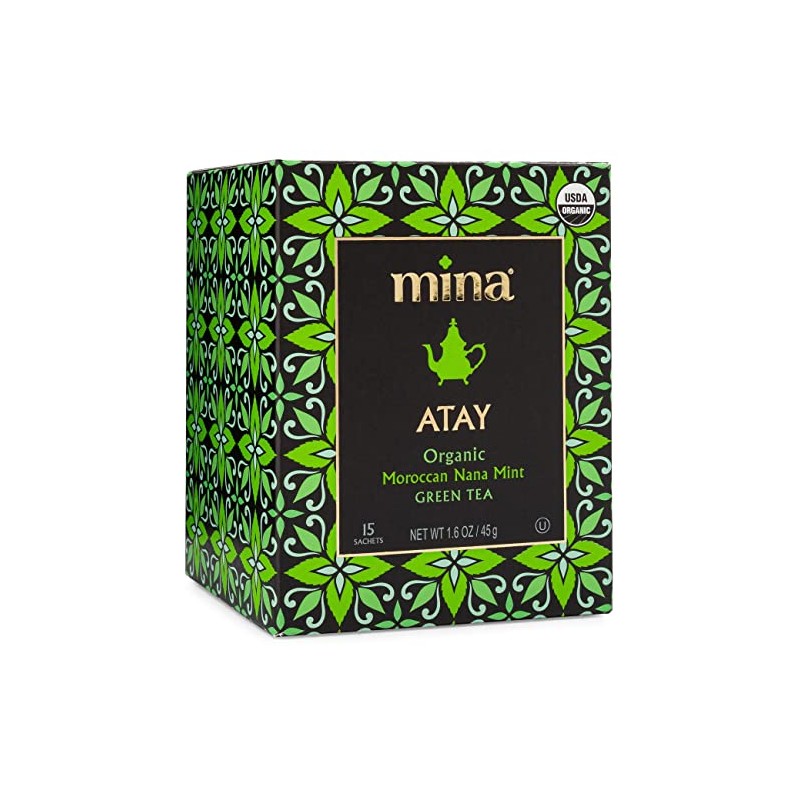 Mina Atay, bolsas de té verde menta marroquí, 15 sobres