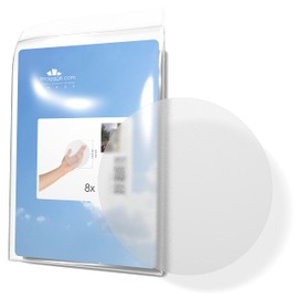 Anti-collision stickers to prevent people or birds from hitting window glass, choice of colours (8 pieces round, diameter: 14 cm)