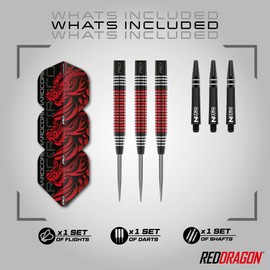 RED DRAGON Jonny Clayton Special Edition 24 gram Professional Tungsten Darts Set with Flights and Stems (Shafts)