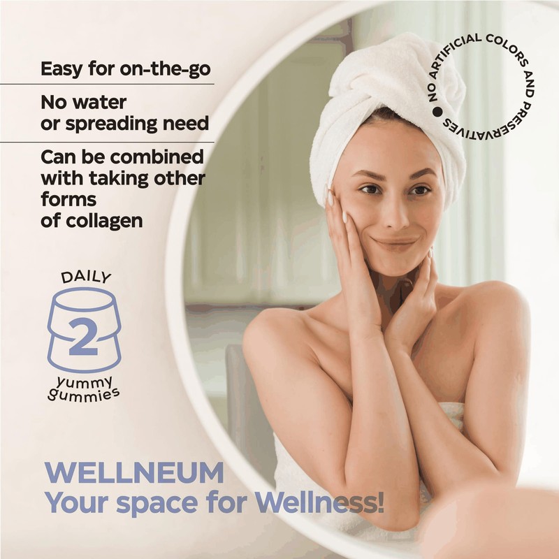 Wellneum Collagen Peptide Gummies for Women Men 3000 Mg Collagen