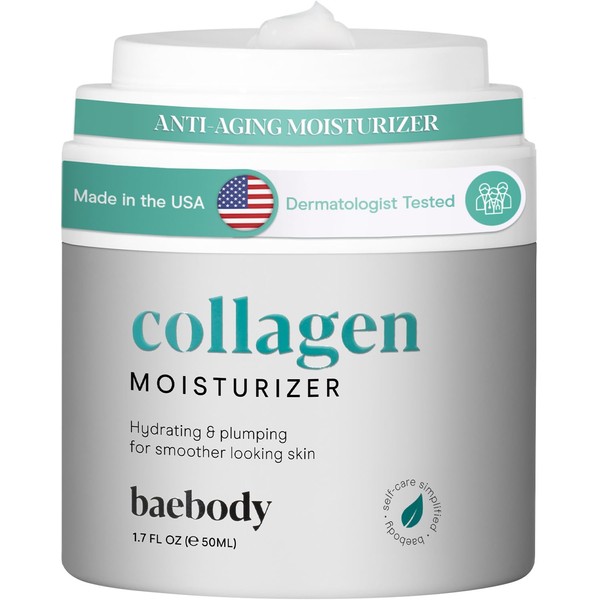 Baebody Critically Acclaimed Vegan Collagen Moisturizer for Face, Collagen Cream for Men & Women, Anti Aging Moisturizer, Neck & Décollet Firming Collagen Face Cream 1.7 fl oz