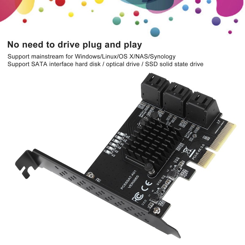Expansion Card PCIE to 6Port SATA3.0 Hard Disk 6G PCIE3.0