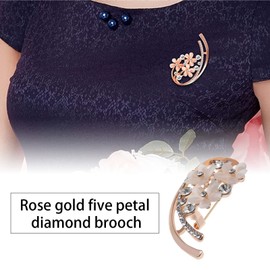 eMagTech Women Brooch Pins Flower Opal Brooches Sweater Shawl Clips Alloy Rhinestone for Sweater Shirts Dress Hat Scarf Bag Women Girls Costume Accessory Decoration