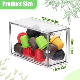 IBEQUEM 2PCS Tea Bag Drawer Organizer, Plastic Stackable Tea Bag Holder, Portable Clear Tea Bin for Countertops, Drawers, Kitchens, Pantries and Cabinets(3 x 6.5 x 3.9Inches) (2pcs)