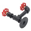 Tissting Industrial Pipe Red Handwheel Coat Hook Rack Heavy Duty