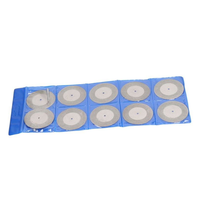 10PCS Thin Diamond Cutting Disc with Rod Round Grinding Sanding