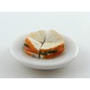 Melody Jane Dollhouse Salmon Red & Cucumber Sandwich on a