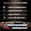 HRB 2PCS 2S Lipo Battery 7.4V 2200mAh RC LiPo Batteries