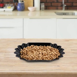 Coffee Bean Tray, Food Coffee Bean Display Dish Sample Tray Storage Container Kitchen Accessory(Black)