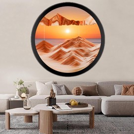 TNSLGHS Moving Sand Art, Wall Mounted Sand Art Liquid Motion, 360°Rotate Moving Sand Wall Art Deep Sea Sandscape Room Decoration, Relaxing Mood Home Office Work Decor,A-24in/61cm