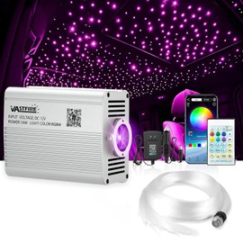 VASTFIRE Starlight Headliner Kit - 800pcs 0.02in 9.8ft Fiber Optic Star Lights for Car with 16W RGBW, Twinkle & Music Sync, APP/Remote Control for Car Roof/Bedroom Ceiling