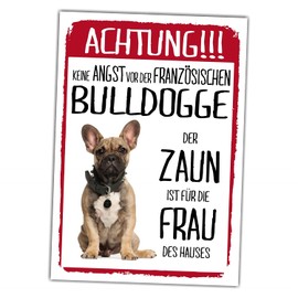 French Bulldog Dog Sign Warning Fence Woman Saying Door Sign Dog Sign Warning Sign Gift Idea Funny Saying Dog Motif Aluminium Weatherproof Dog Sign