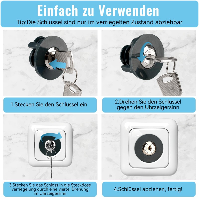 Pack of 2 Socket Locks, Lockable Socket for Electrical Security