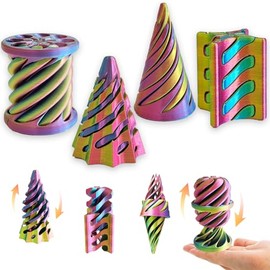 ajitxalr 4 Packs Impossible Cone,Spiral Cone Fidget Toy,Impossible Cones passthrough Impossible Pyramid for Relaxing,Spiral Fidget Toy passthrough Impossible Cone,Birthday for Adults & Kids