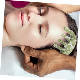 FOMIYES Jade Massage Comb for Women Green Jade Scalp Massager Comb Small Handcrafted Hair Care Tool Anti-Static Hair Massager for Home Use