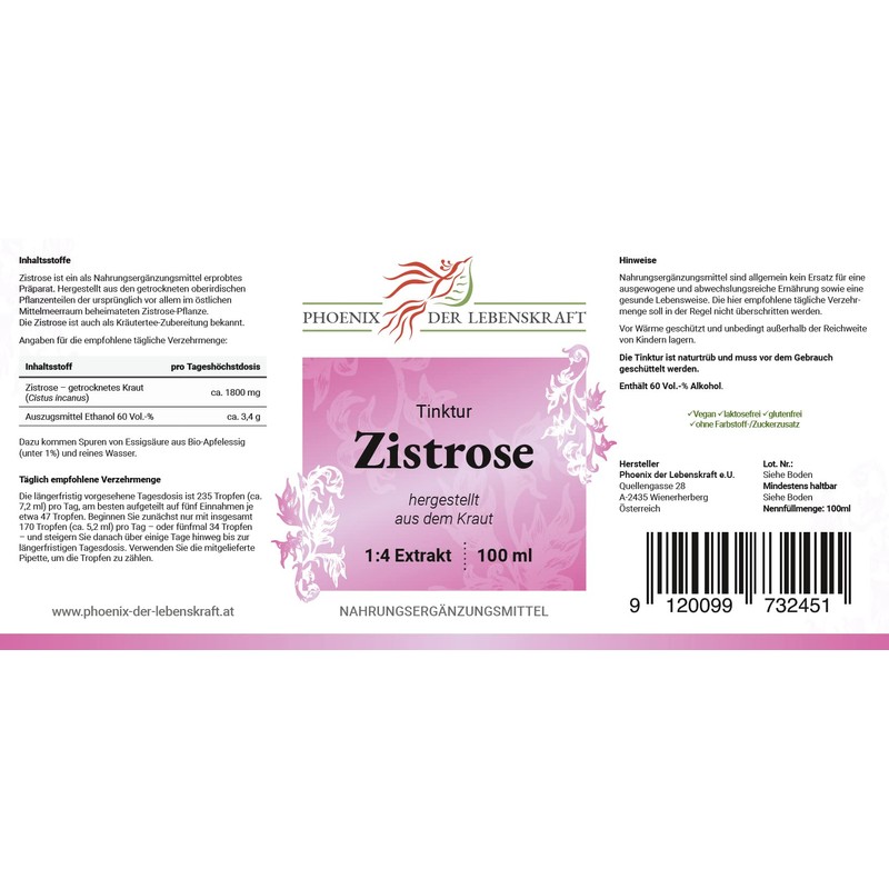 Cistus Incanus Tincture 100 ml | Cistus Incanus Drops (1:4