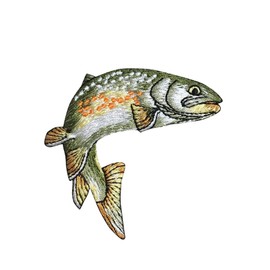 Golden Trout - Tail-fin Down - Fishing - Embroidered Iron on Patch