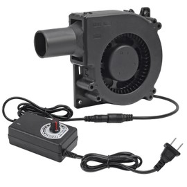 120mm 12V BBQ Blower Fan ,120mm x 32mm Dual Ball Blower Fan 12V with 110v - 240v AC Plug Variable Speed Controller for Ventilation,Outdoor Barbecues Fire Bellow, Camping Cooking DIY Cooling Projects