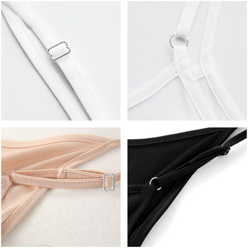 Lilaly 60 Pcs 12mm Bra Hooks for Straps 3 Styles