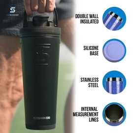 Ice Shaker Insulated Stainless Steel Shaker Bottle | 36oz, Dreaming | Cold for 30+ Hours | Insulated Cup with Twist-on Agitator | Odor-Free Shaker Cup for Protein Shakes, Smoothies, Cocktails