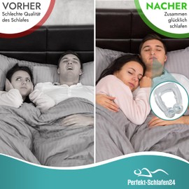 Perfekt-Schlafen24® 8 x Nose Separator Clip Against Snoring BPA Free - Anti Snoring Nose Clip - Snoring Stopper - Snore Stopper - Alternative to Snoring Splint or Crunch Splint for Night
