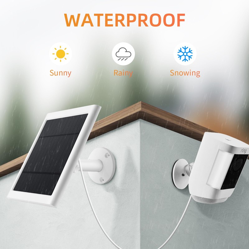 Solar Panel for Ring Camera, 4W Solar Charger Compatible with