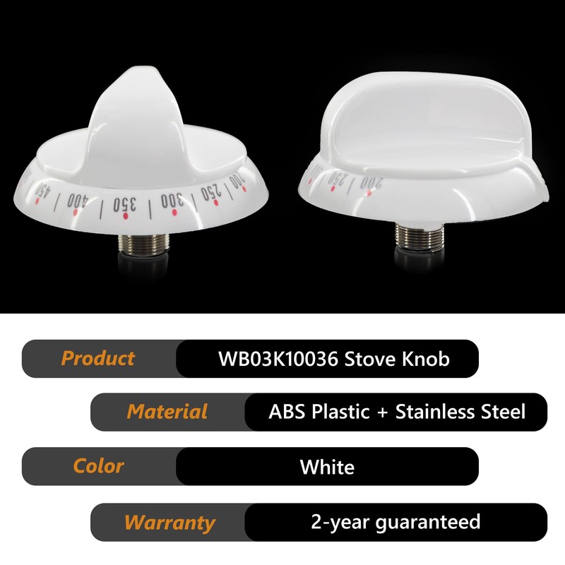 GYOFFULL WB03K10036 Thermostat Stove Knob White Replacement Part Control Compatible