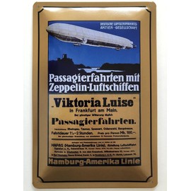 Tin Sign 20 x 30 cm Curved Zeppelin Airship Decorative Gift Sign