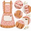 Retro Floral Canvas Apron for Kitchen Cooking – Ruffle Edge