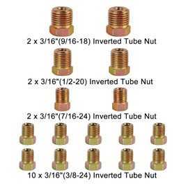 MuHize Kit de tubería de freno de 3/16 pulgadas, rollo de acero recubierto de PVF flexible de 25 pies, antioxidante y corrosión, con 16 accesorios acampanados