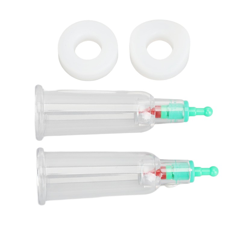2pcs Finger Cupping Therapy Cups with Silicone Flat Elbow Rings