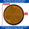 4 Pack Orange Round Reflectors with Black Trim Diameter 59mm